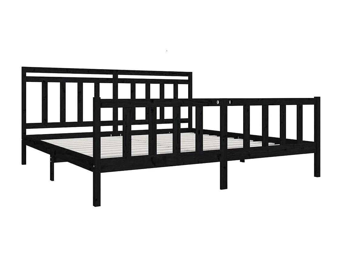 Lit-200x200 cm Noir Bois massif EGGB68132