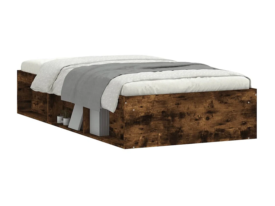 Cama 100x200 cm carvalho fumado PT258903