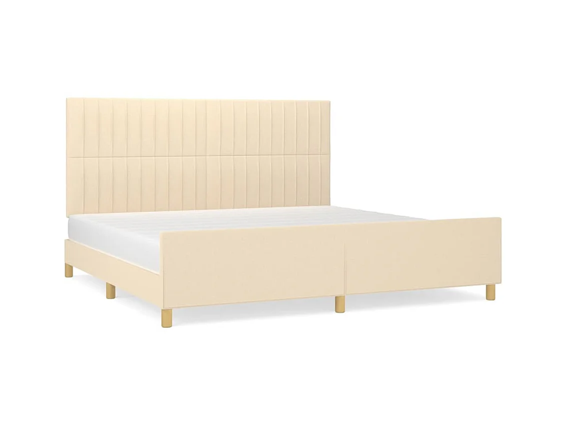 Lit-200x200 cm avec tête de lit Crème Tissu EGGB45774