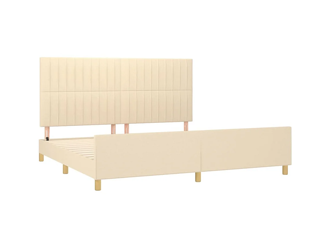 Lit-200x200 cm avec tête de lit Crème Tissu EGGB45774