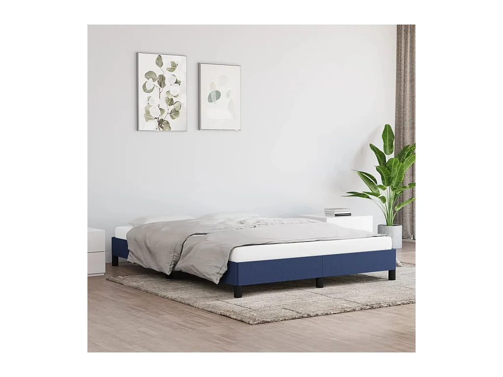 Lit-140x190 cm Bleu Tissu EGGB24118