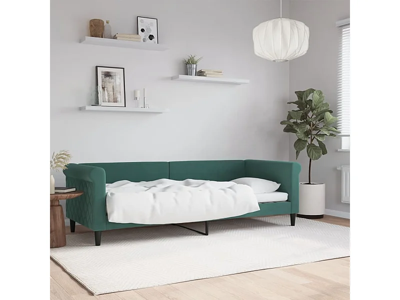 Lit-80x200 cm de repos vert foncé velours EGGB65363