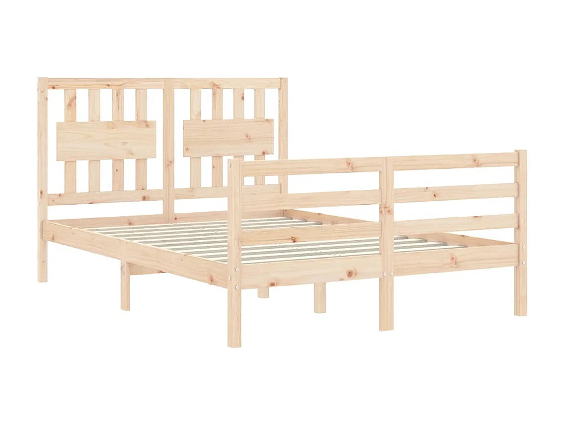 Cama de casal com cabeceira madeira maciça PT185963