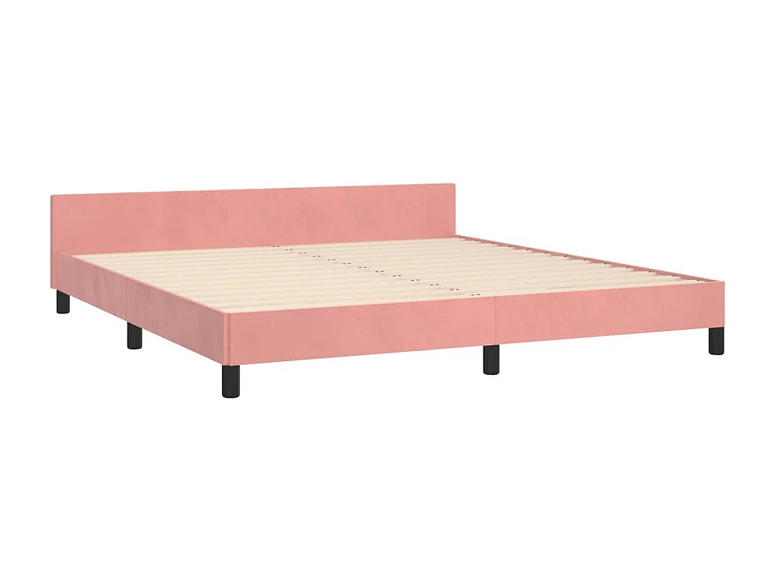 Lit-180x200 cm avec tête de lit Rose Velours EGGB62338