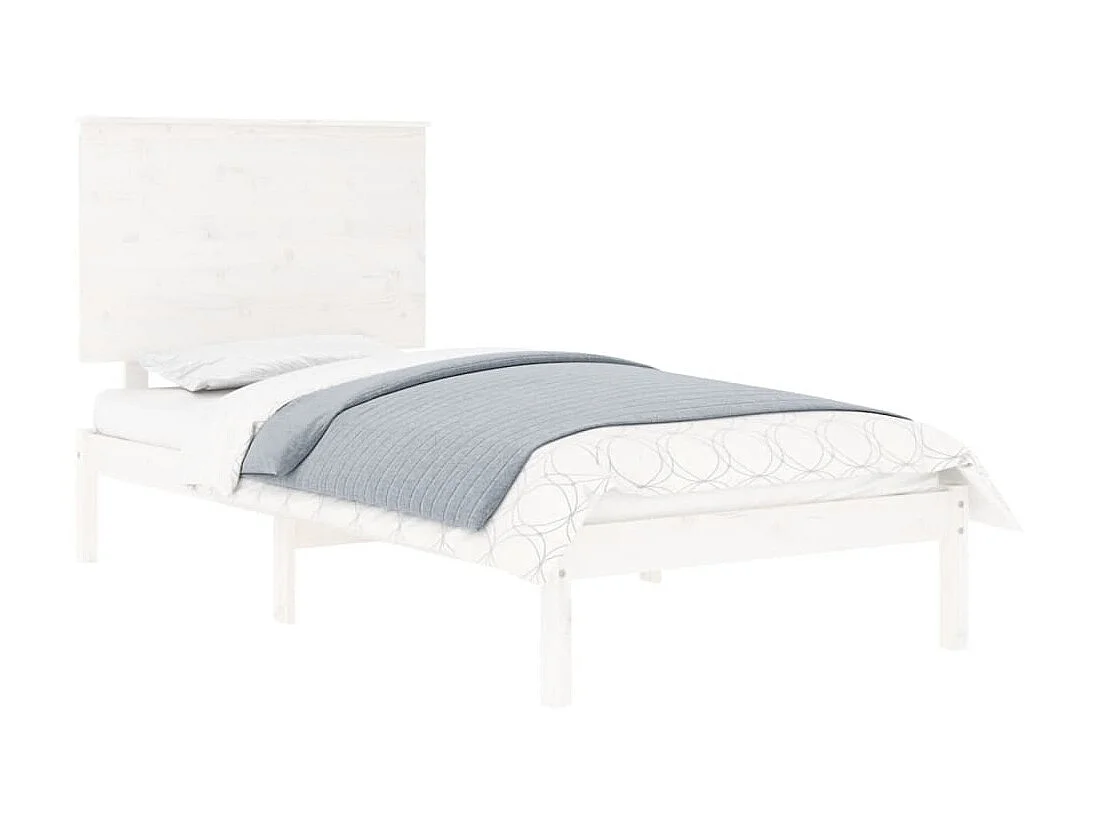 Cama 90x190 cm individual madera maciza blanco ES52898