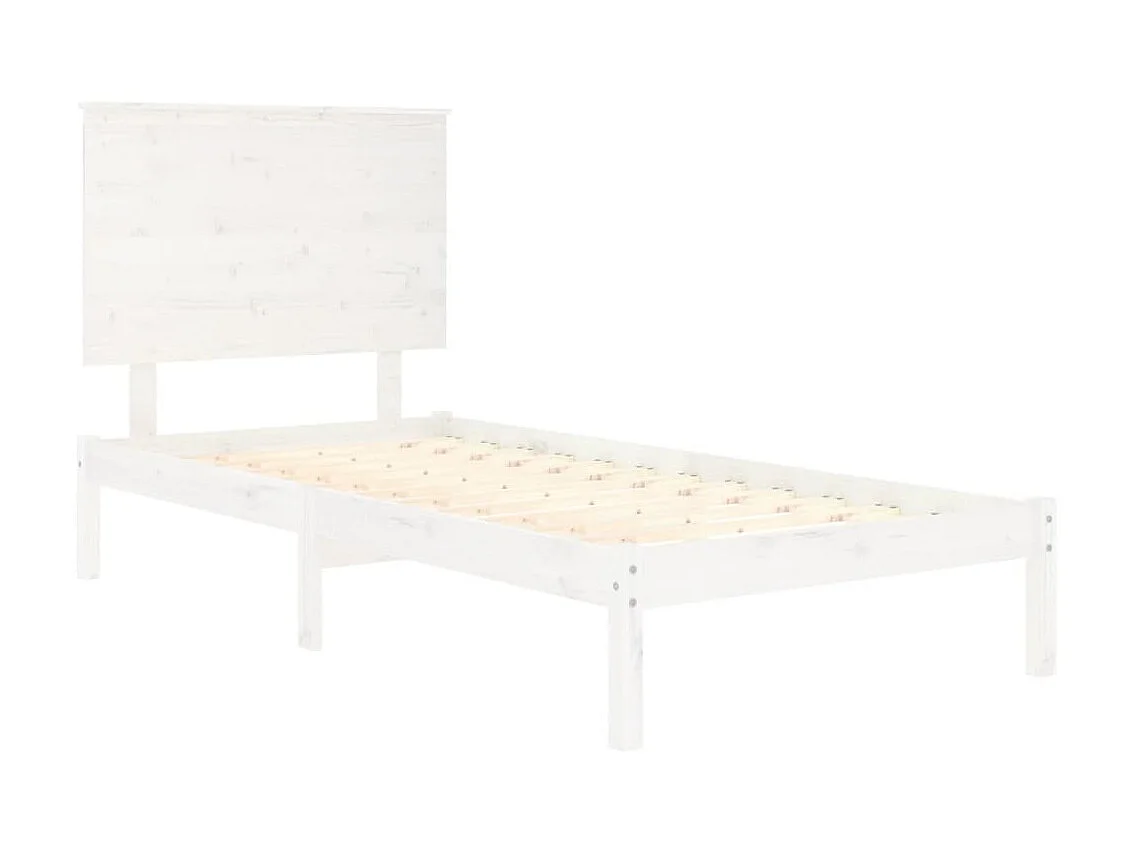 Cama 90x190 cm individual madera maciza blanco ES52898