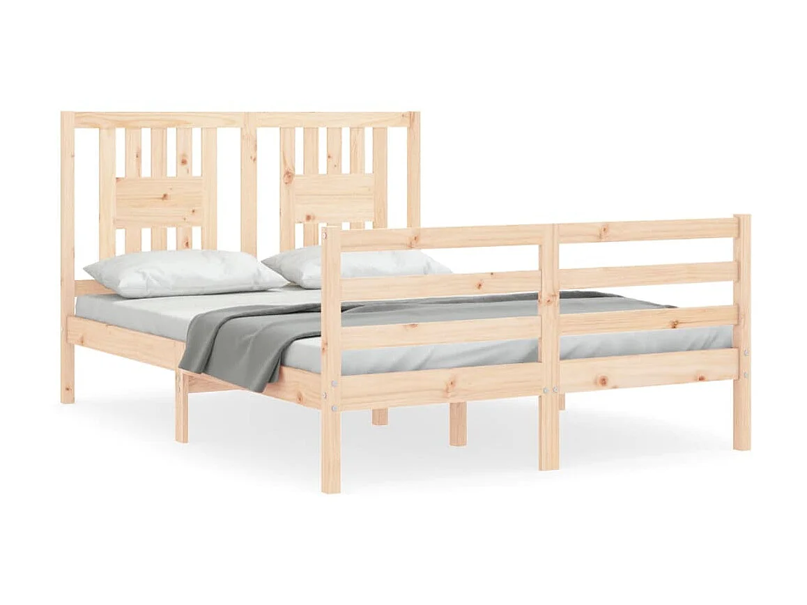 Lit-120x190 cm avec tête de lit petit double bois massif EGGB75268