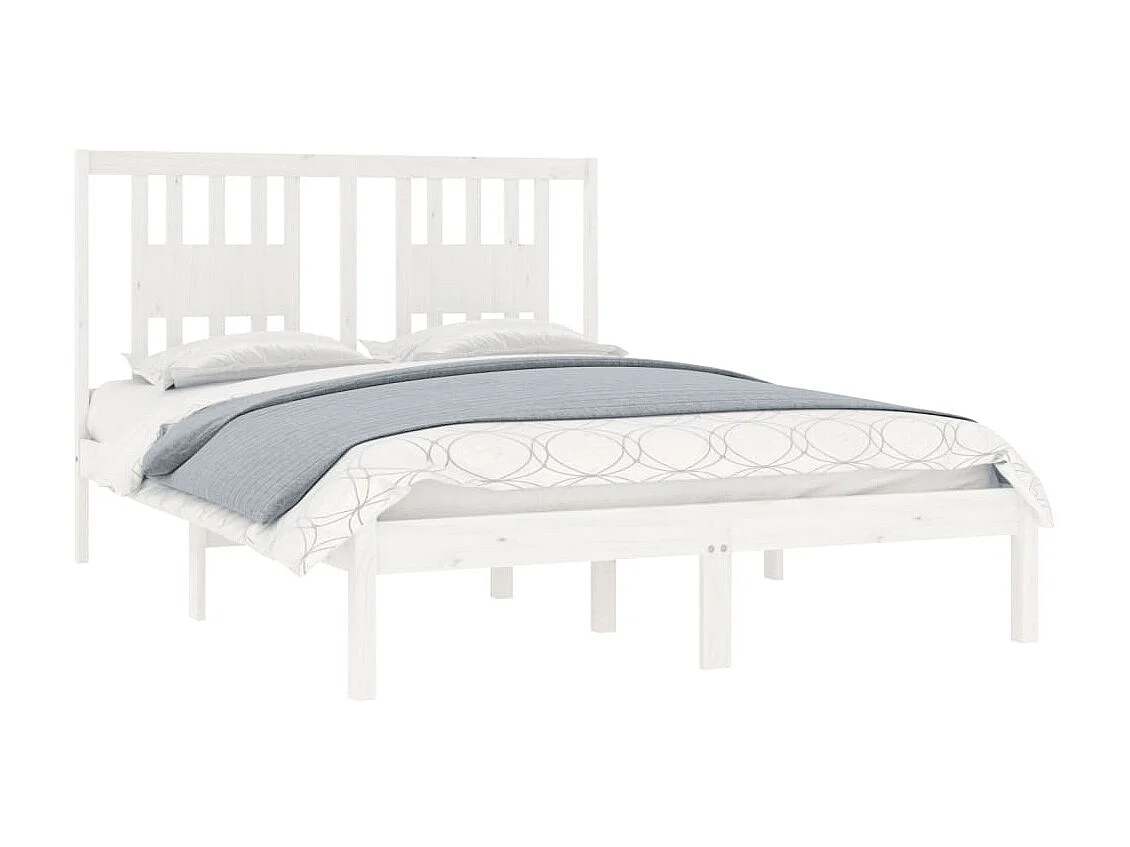 Bedframe massief hout wit 135x190 cm NL87469