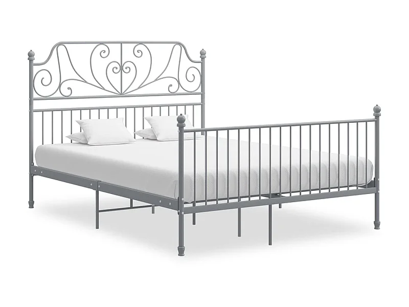 Cama 140x200 cm de metal gris ES50896