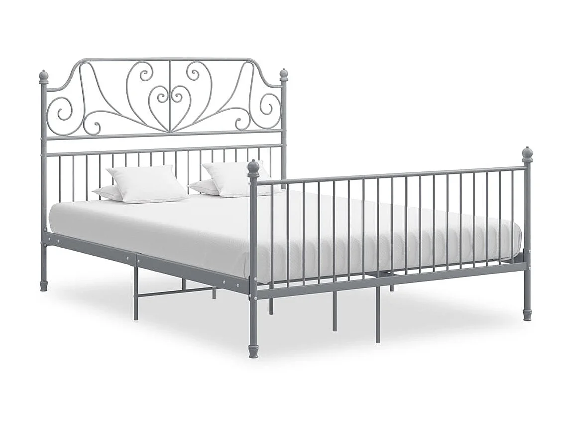 Lit-140x200 cm Gris Métal EGGB49362