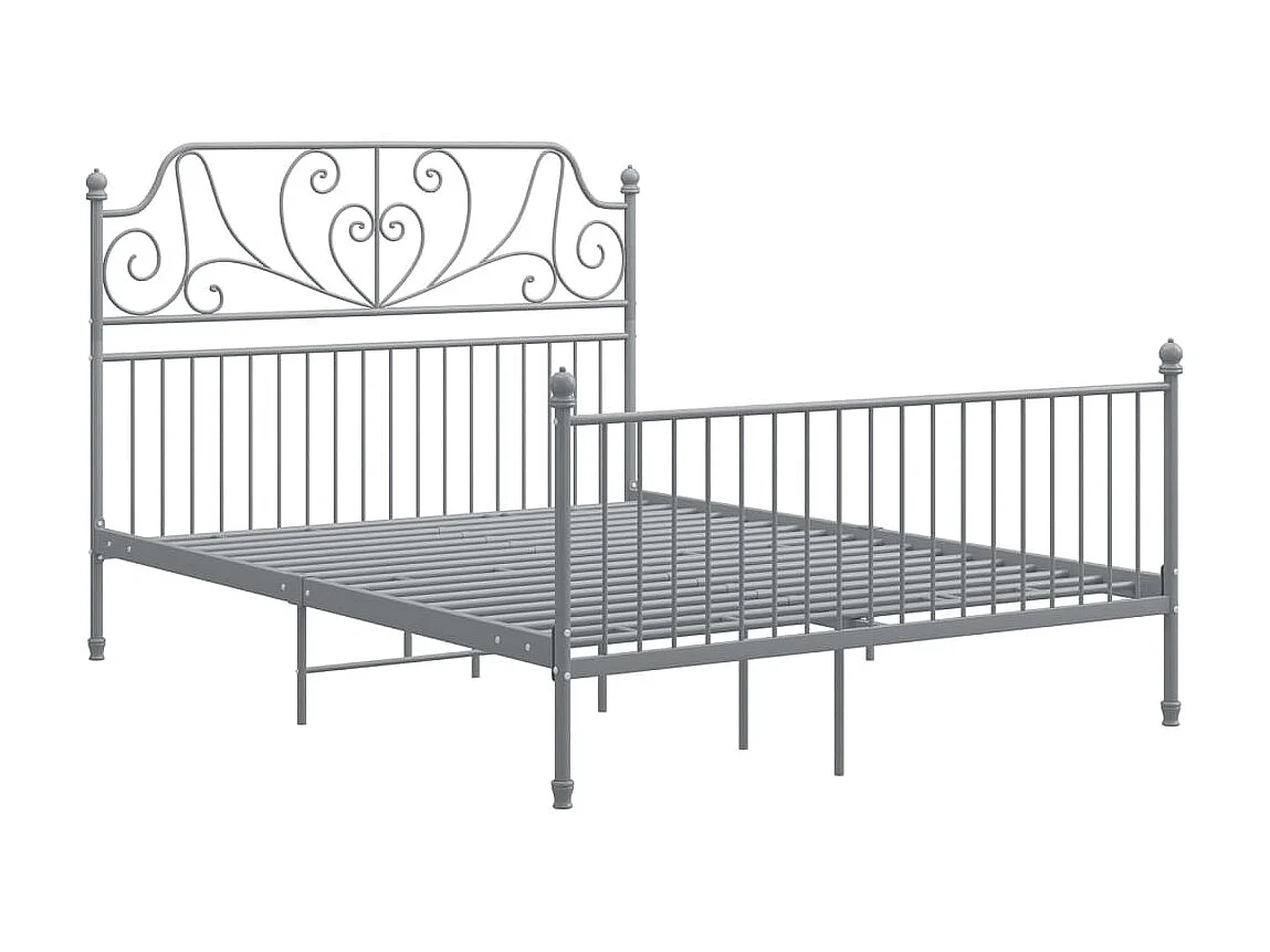 Cama metal 140x200 cm cinzento PT781867