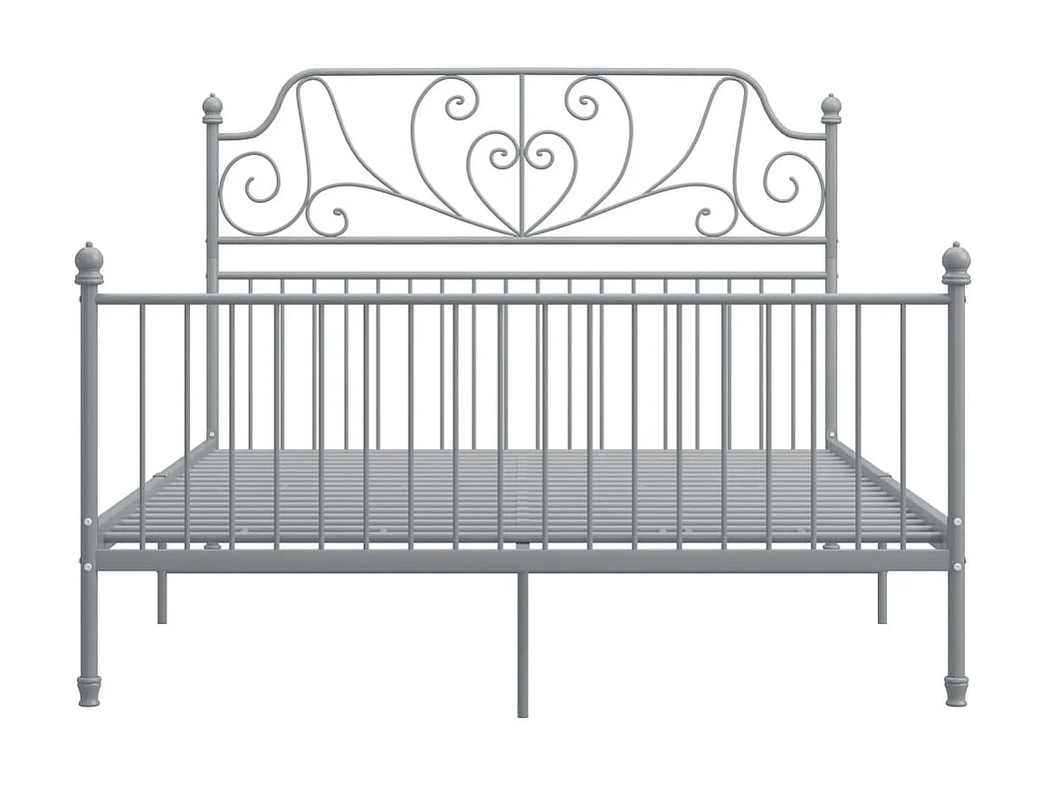 Cama metal 140x200 cm cinzento PT781867