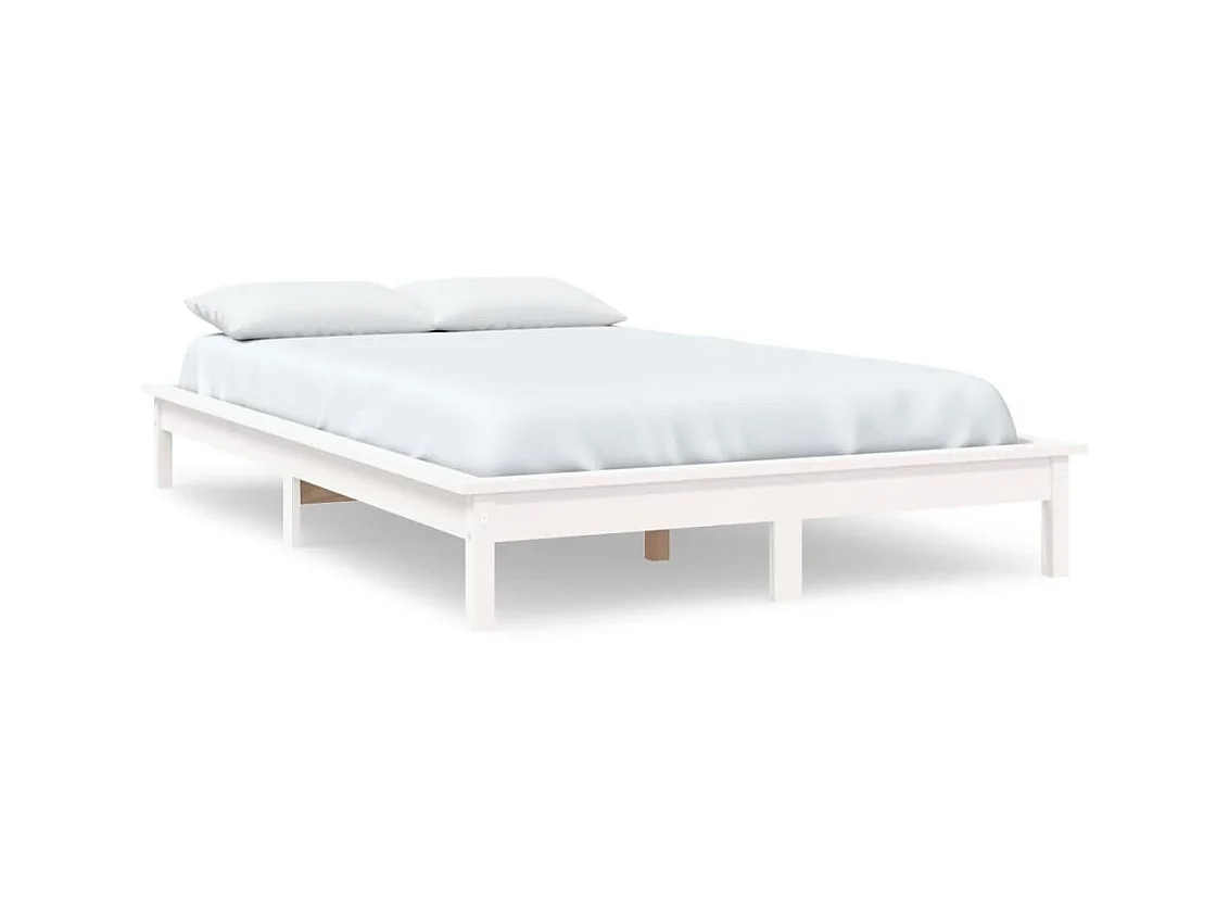 Lit-120x200 cm blanc bois de pin massif EGGB97296