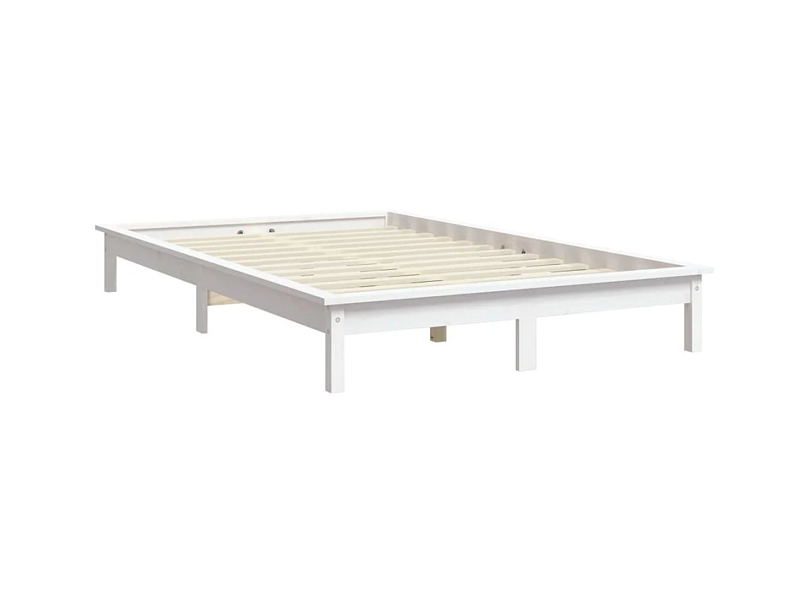 Lit-120x200 cm blanc bois de pin massif EGGB97296