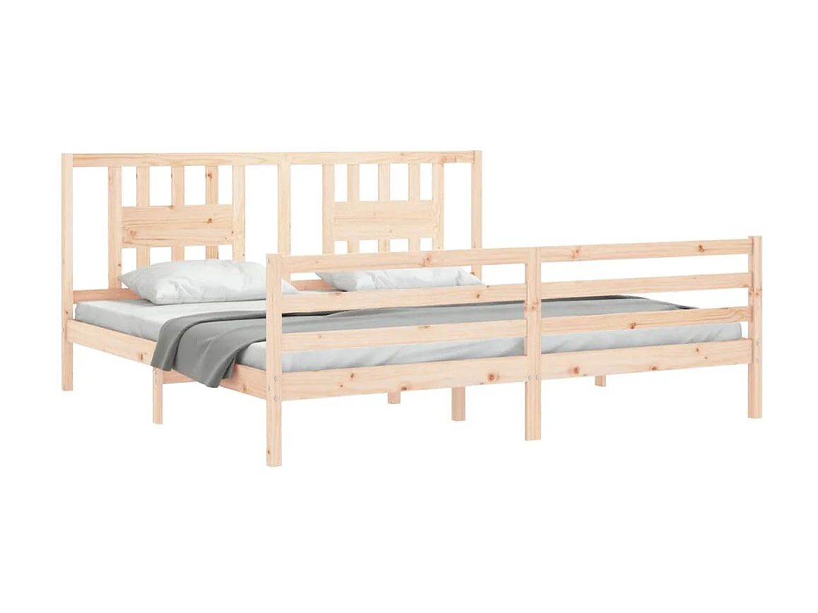 Lit-200x200 cm avec tête de lit bois massif EGGB22362