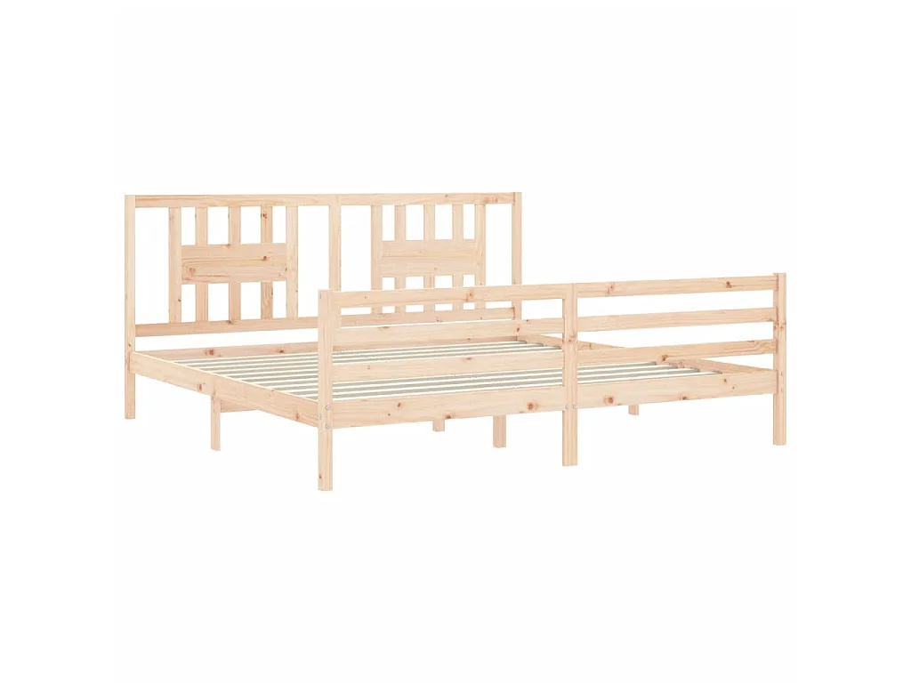 Cama 200x200 cm con cabecero madera maciza ES50007