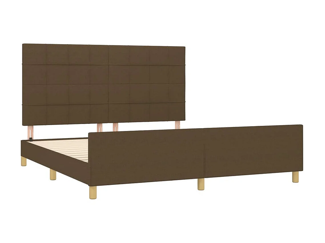 Cama 180x200 cm tecido castanho-escuro PT439622