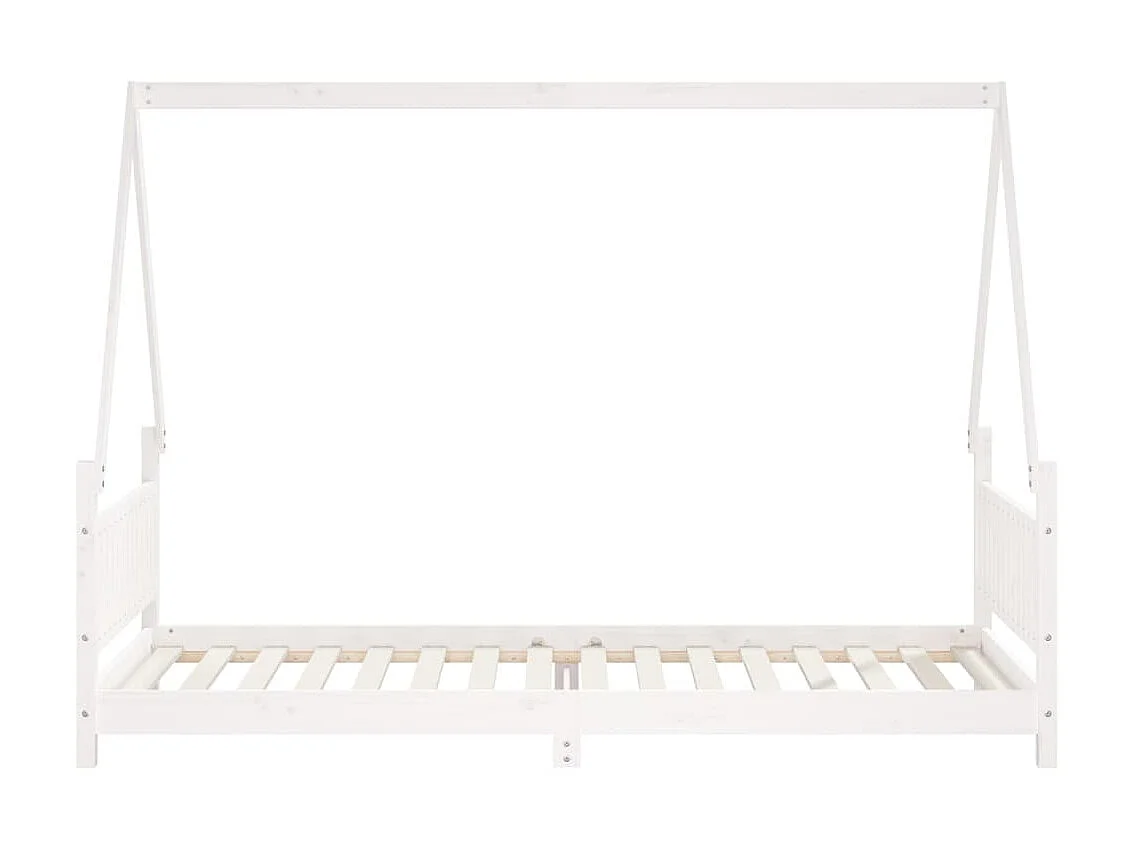 Cama 90x200 cm para niños madera de pino blanco ES56784