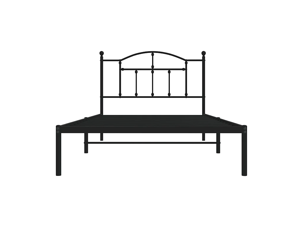 Lit-107x203 cm métal avec tête de lit noir EGGB18827
