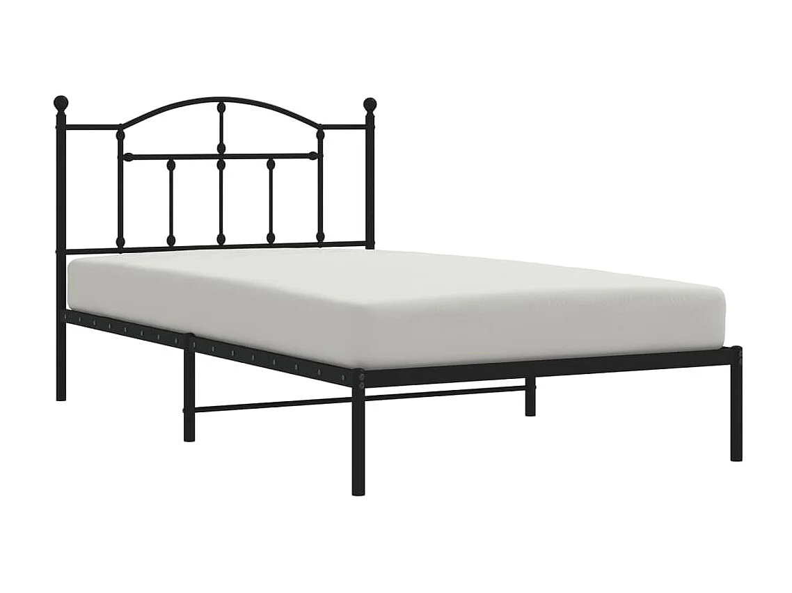 Bedframe met hoofdbord metaal zwart 107x203 cm NL15155
