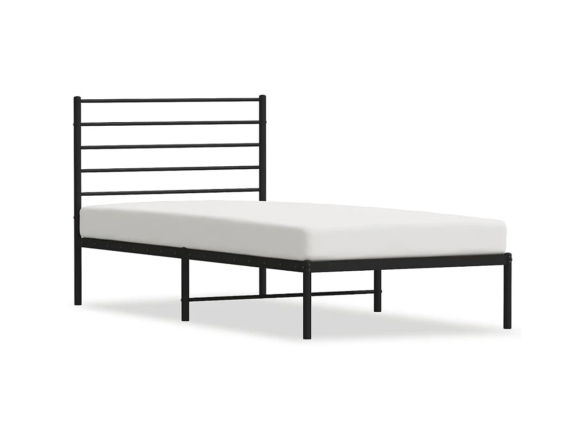 Cama 100x200 cm con cabecero metal negro ES72242