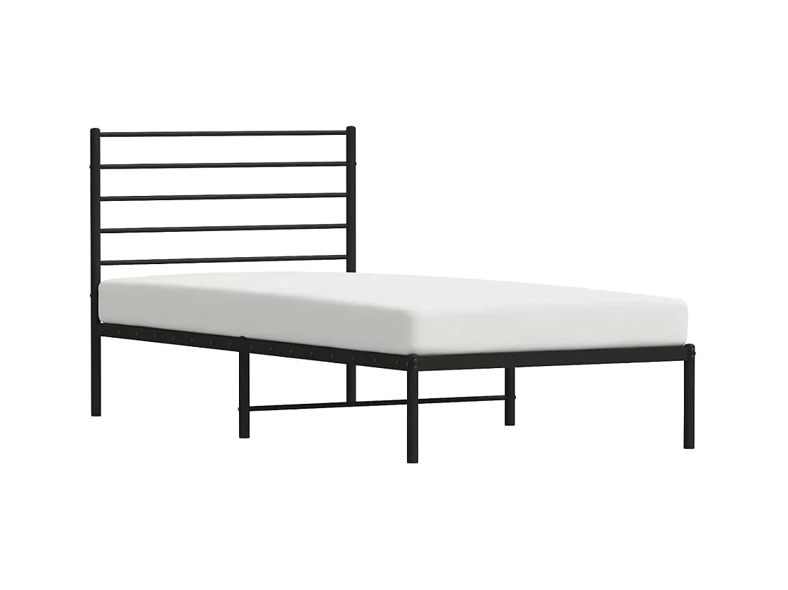 Cama 100x200 cm con cabecero metal negro ES72242