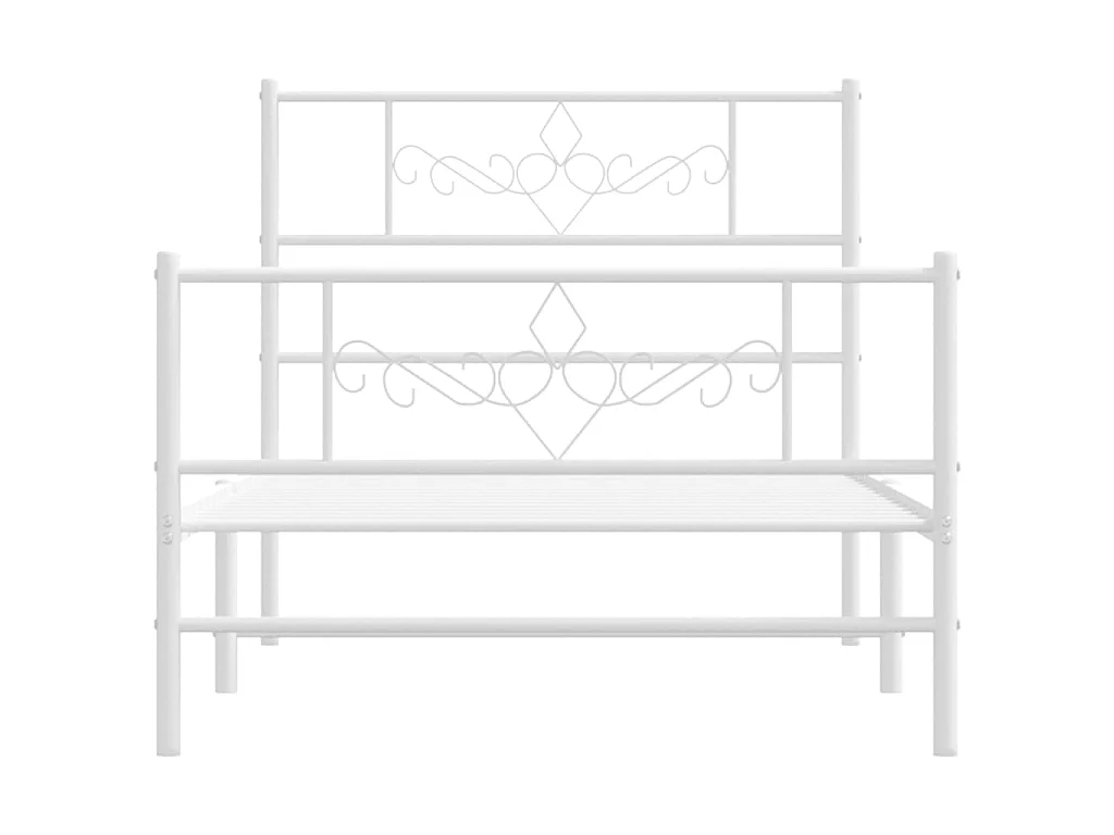 Bedframe met hoofd- en voeteneinde metaal wit 107x203 cm NL27184