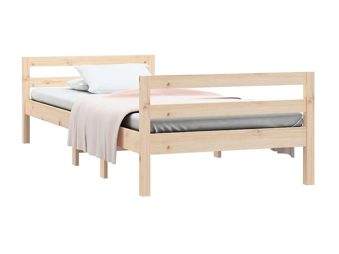 Lit-75x190 cm Bois de pin massif EGGB36339