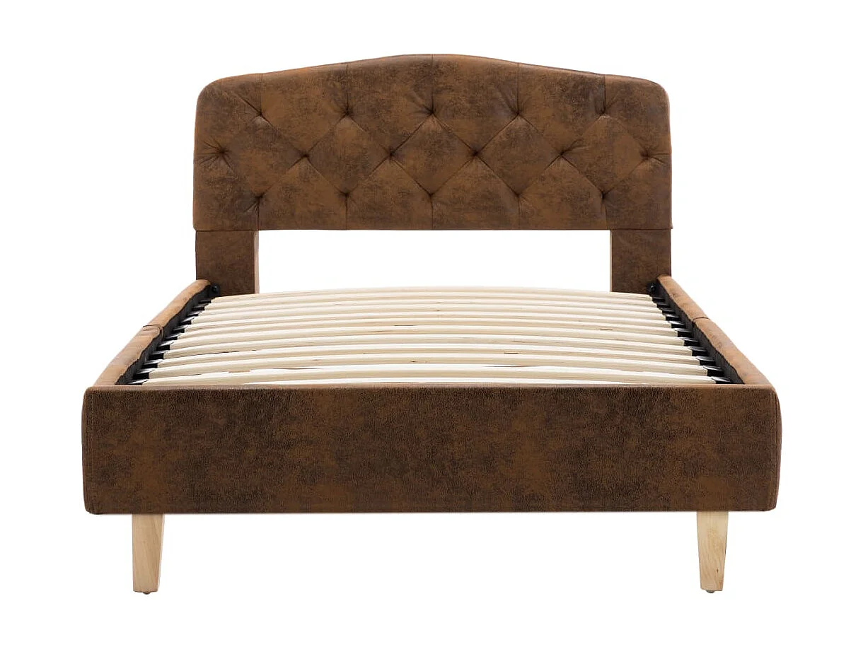 Lit-90x200 cm Marron Similicuir daim EGGB11247