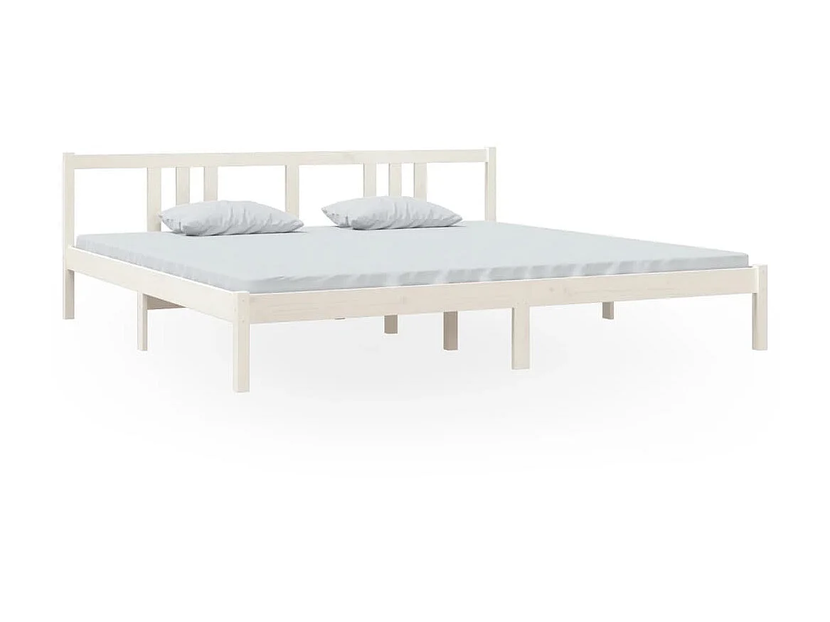 Lit-200x200 cm Blanc Bois massif EGGB76582