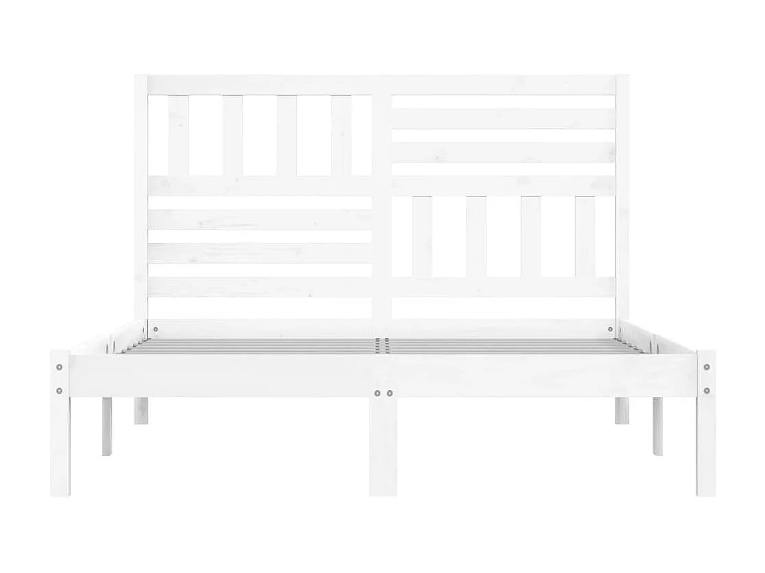 Lit-120x200 cm Blanc Bois de pin massif EGGB20517