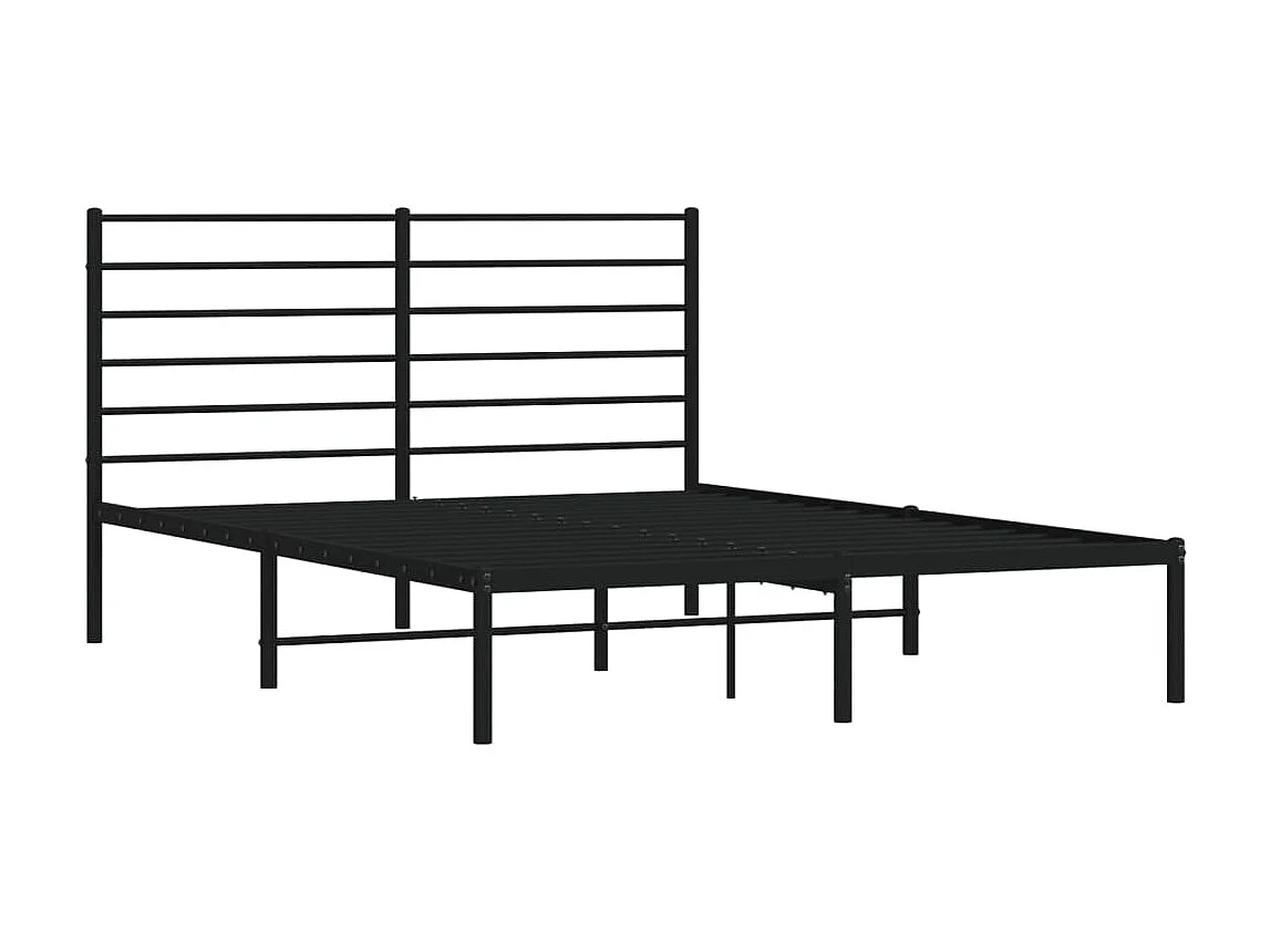 Lit-160x200 cm métal avec tête de lit noir EGGB44578