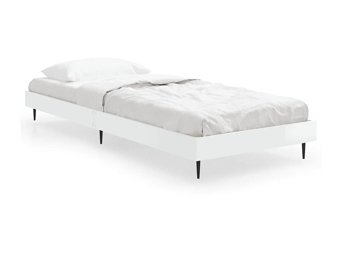 Cama 75x190 cm derivados de madeira branco brilhante PT561568