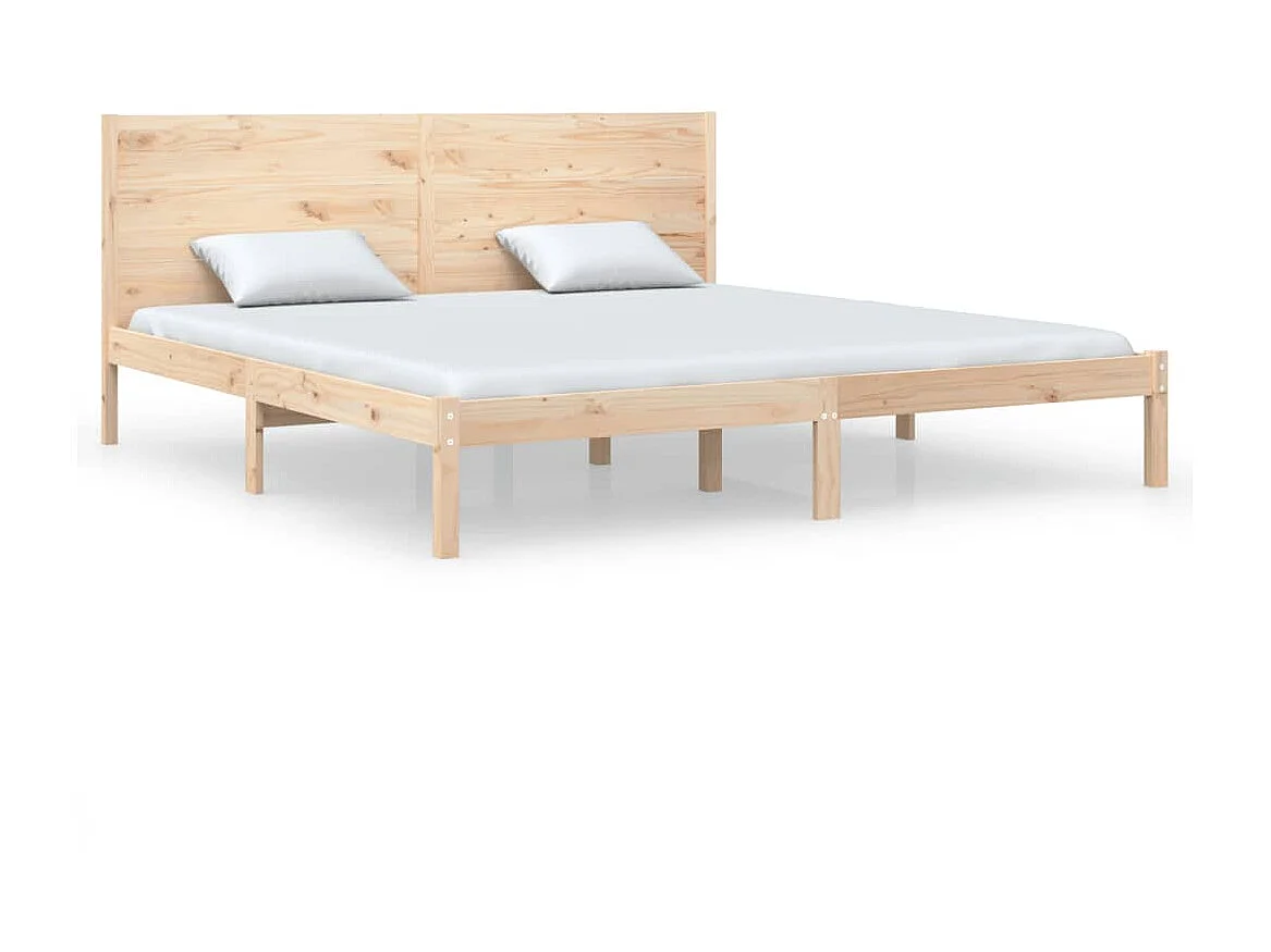 Cama 200x200 cm madeira de pinho maciça PT983490