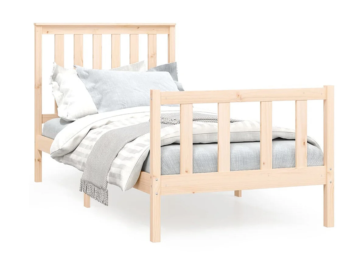 Cama com cabeceira 100x200cm pinho maciço PT885475