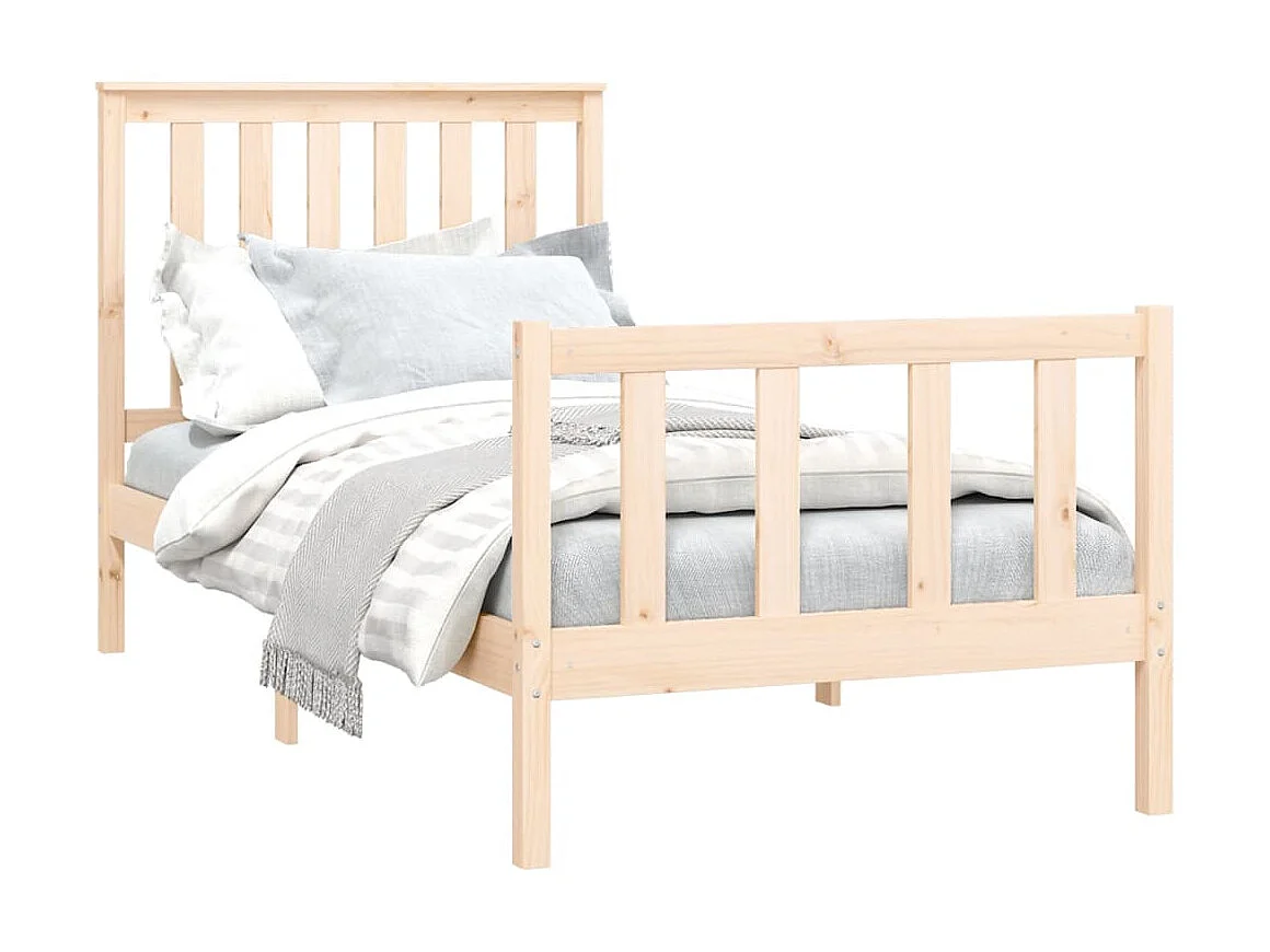 Cama com cabeceira 100x200cm pinho maciço PT885475