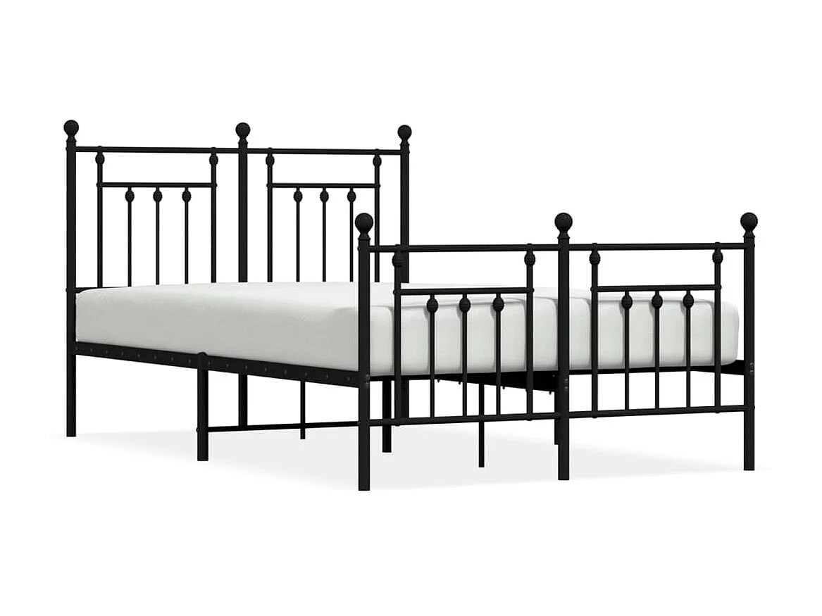 Cama com cabeceira e pés 120x190 cm metal preto PT568353