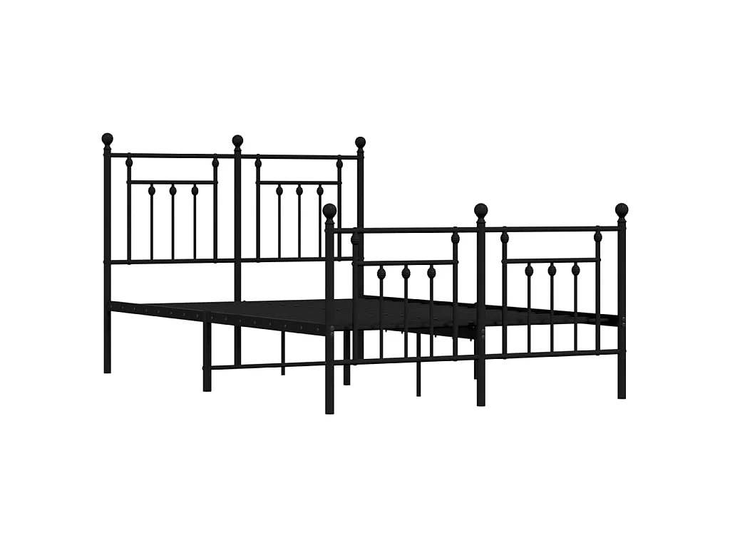 Cama com cabeceira e pés 120x190 cm metal preto PT568353