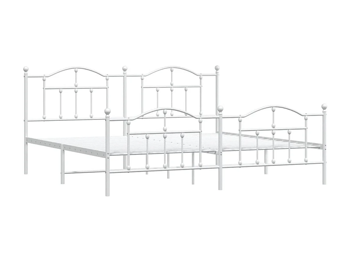 Bedframe met hoofd- en voeteneinde metaal wit 200x200 cm NL87653