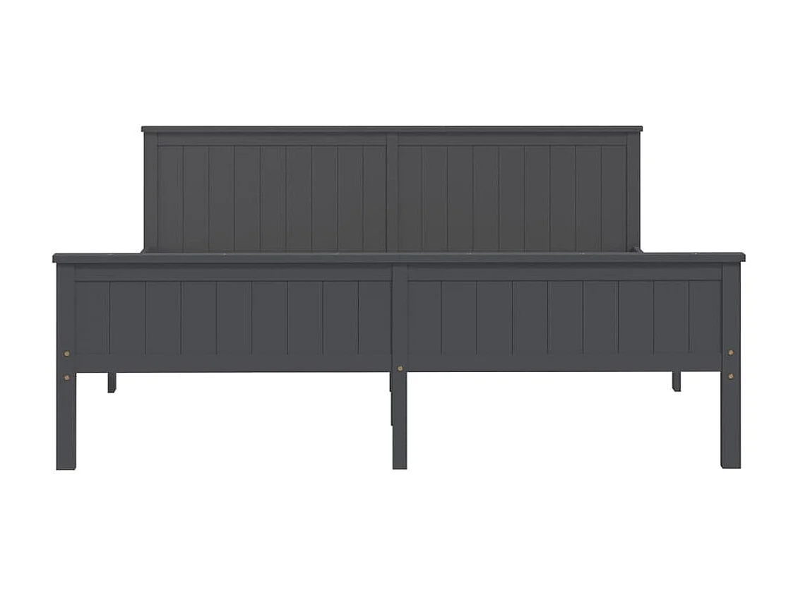Lit-200x200 cm Gris Bois de pin massif EGGB25164