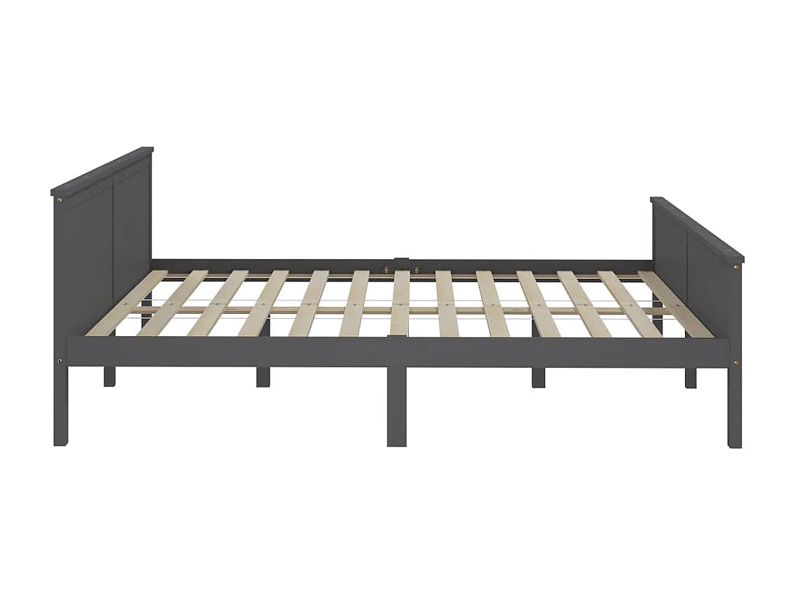 Lit-200x200 cm Gris Bois de pin massif EGGB25164
