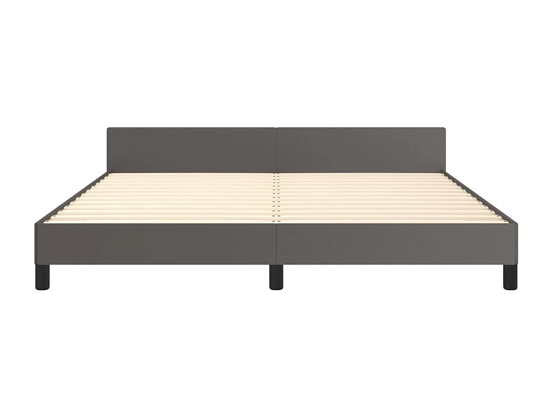 Lit-180x200 cm avec tête de lit Gris Similicuir EGGB33705