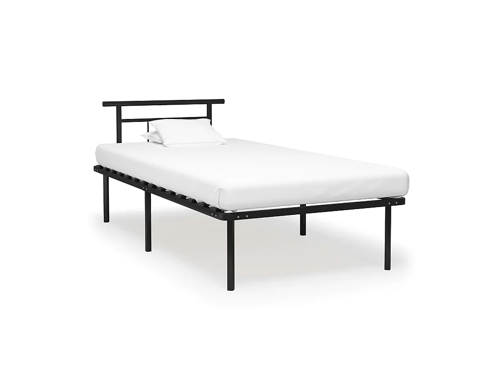 Lit-100x200 cm Noir Métal EGGB95781