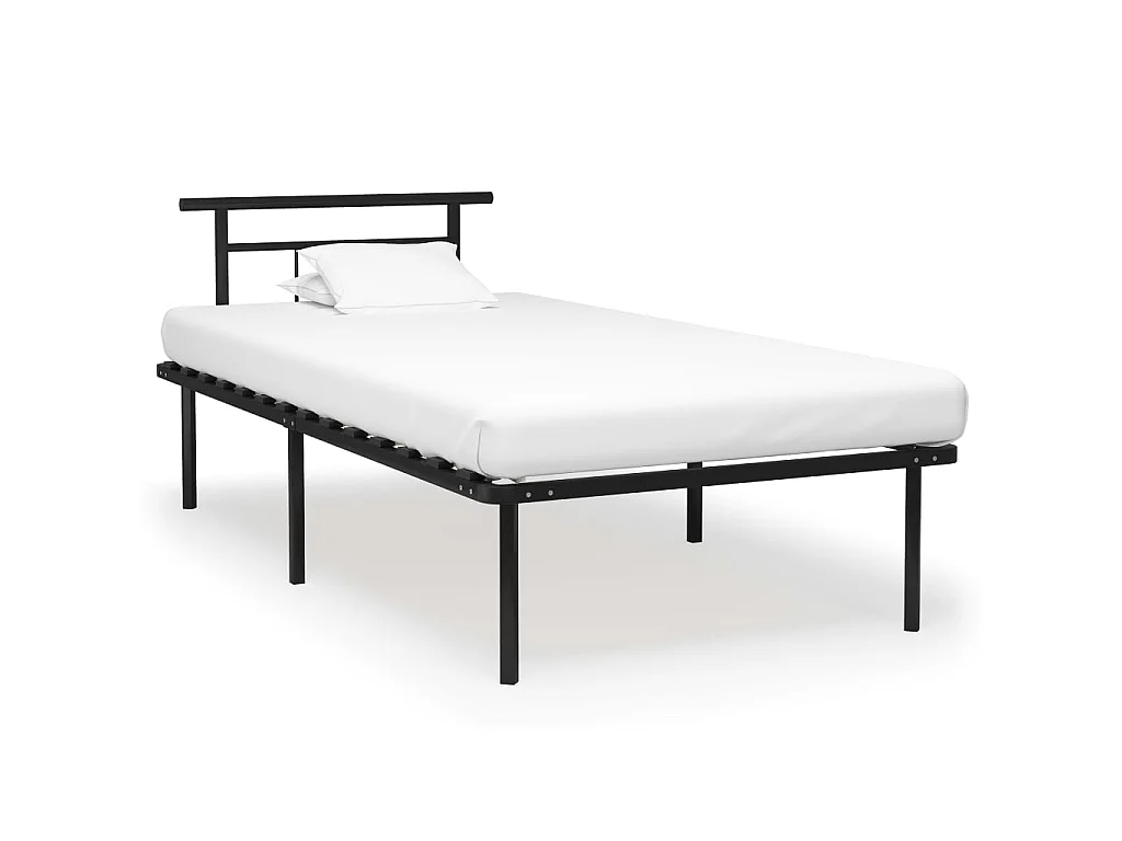 Lit-100x200 cm Noir Métal EGGB95781