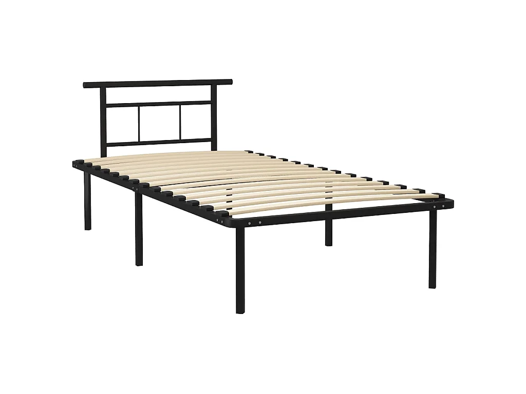 Lit-100x200 cm Noir Métal EGGB95781