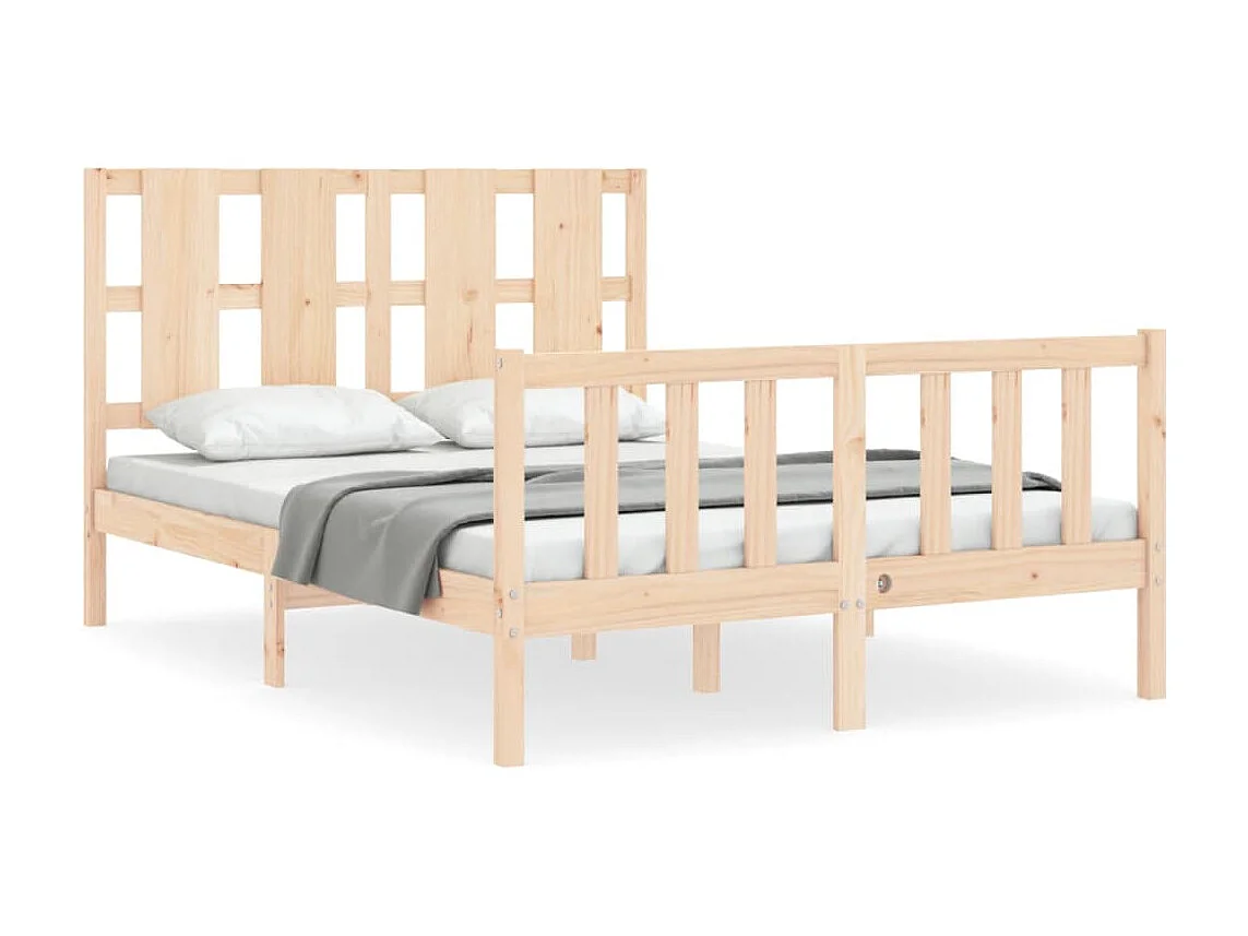 Cama 140x190 cm con cabecero madera maciza ES10201