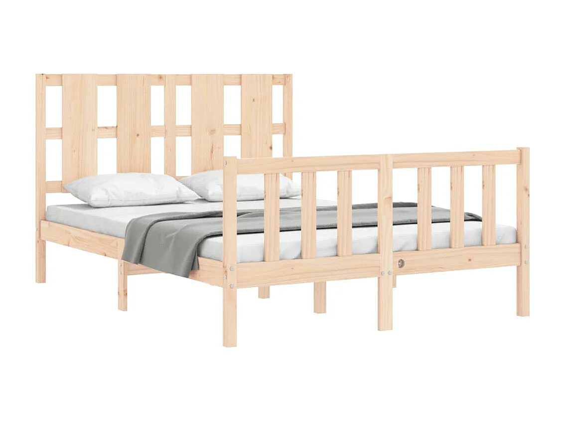 Cama 140x190 cm con cabecero madera maciza ES10201