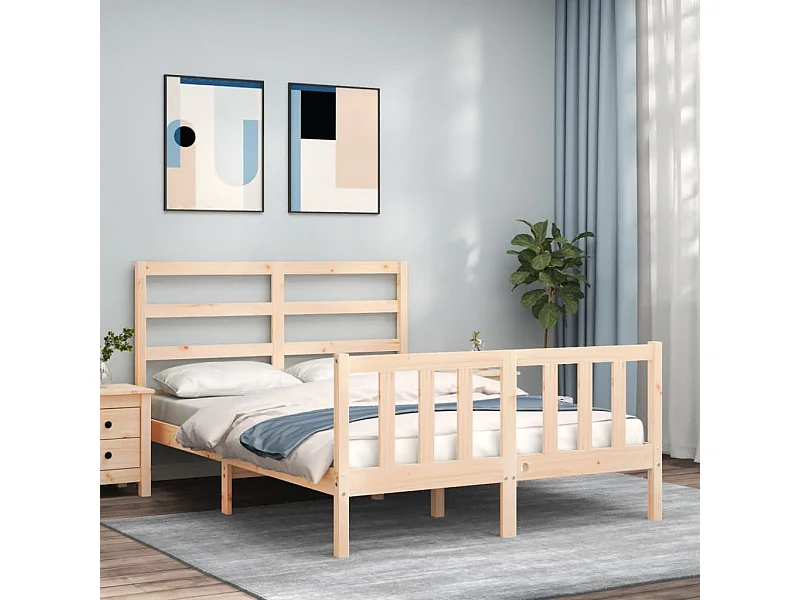 Lit-120x190 cm avec tête de lit petit double bois massif EGGB53840