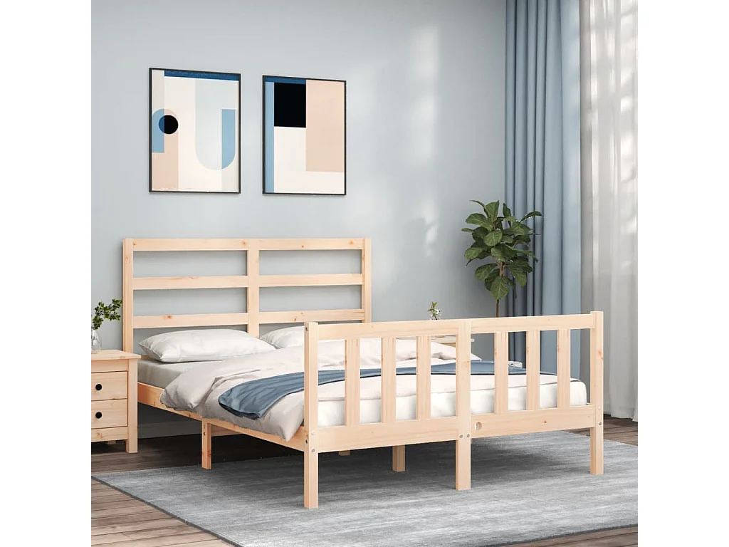 Bedframe met hoofdbord massief hout NL20151