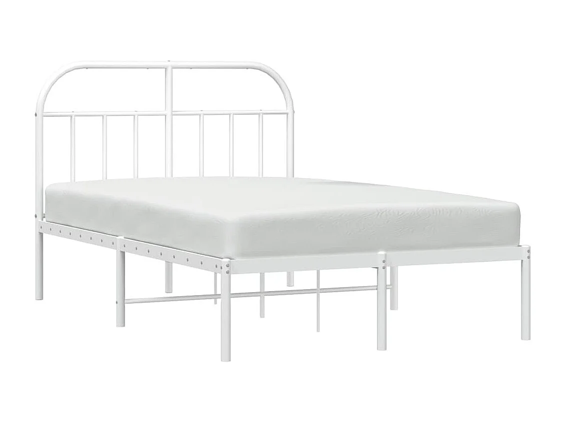 Lit-120x200 cm métal avec tête de lit blanc EGGB73879